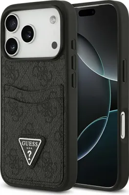 Produktbild von GUESS case passend für IPHONE 17 Pro GUHCP17LP4TPK (4G Double Card Triangle) black