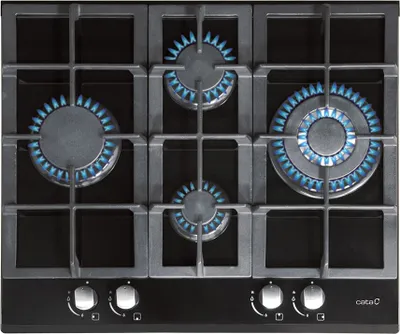 Produktbild von Cata LCI 6031 BK 08041500 Gas-Kochfeld, Glaskeramik, 64 cm Breite, 4 Kochstellen, Wok-Kochfeld