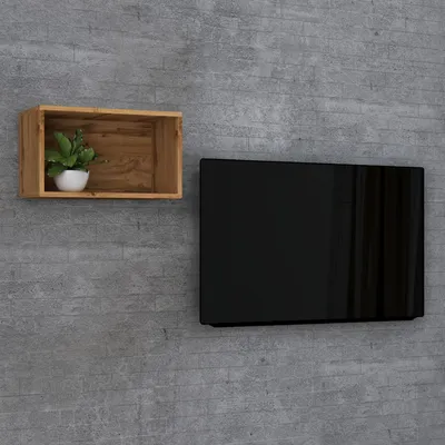 Produktbild von VCM Holzregal hängend | platzsparendes Regal | Maße: H. 30 x B. 50 x T. 28 cm | Elegantes Regal hängend | Aufbewahrungsregal | Bücherregal | Wandboard - Arila S