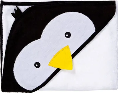 Obrázek produktu pro Dětská osuška 100x100cm, froté bavlna, Tučnák, bílá