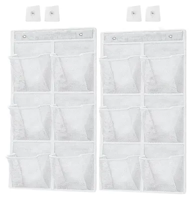 Schuhorganizer über Tür, 6 Fächer, 2 Haken, weiß
