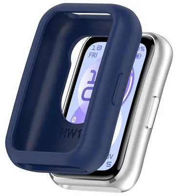 Image de INF Coque de protection en silicone compatible avec Huawei Band 11 — Antichoc, Confortable, Résistante aux rayures, Bleu