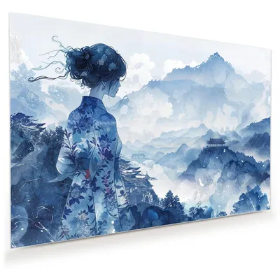 Produktbild von Glasbild 45x30cm in XXL für Wohnzimmer, Schlafzimmer Motiv Asiatische Landschaft