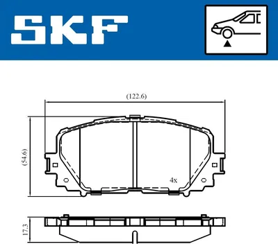 Produktbild von SKF Bremsbeläge Satz Vorne Bremsklötze für TOYOTA Yaris Schrägheck (P9) VKBP 80970