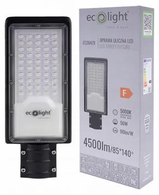 Zdjęcie produktu dla Oprawa uliczna grafitowa 50W 4500lm 5000K Eco Light EC20479