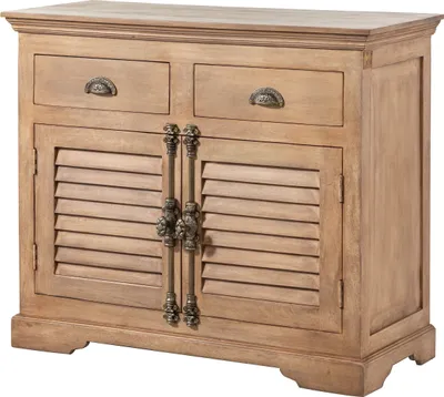 Image de MASSIVMOEBEL24 | Buffet TOULOUSE #07 Bois de Manguier Huilé Beige - 107x45x90