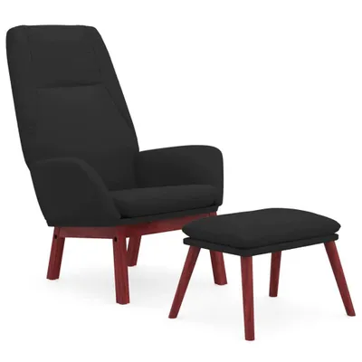 Obrázek produktu pro Relaxační křeslo s podnožkou černé textil