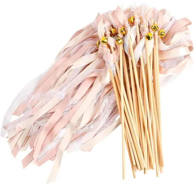 Immagine prodotto di Decorazioni per matrimoni: nastri colorati, bacchette magiche con nastri e campanelli, bacchette magiche a forma di nastro