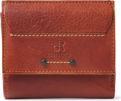 Produktbild von dR Amsterdam Leder Geldbörse Damen klein mit RFID-Schutz | Kompakte Geldbörse Damen | Kartenhalter  Damengeldbörse Overslag | Tampa - 93535 Camel