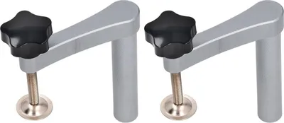 Productafbeelding van Allecto Premium - RVS klemmen voor houtbewerkingsgereedschap en MFT werkbank - Set van 2 - 20mm - Verstelbare klemmen met gat voor bevestiging - Werkbankklem - Klem voor het vastzetten
