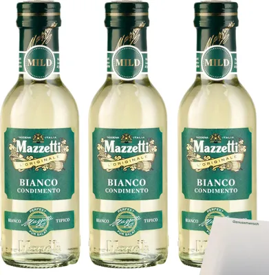 Produktbild von Mazzetti Bianco milder Weißweinessig 3er Pack (3x250ml Flasche) + usy Block
