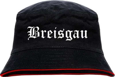 Produktbild von Breisgau Anglerhut - Altdeutsche Schrift - Schwarz-Roter Fischerhut S/M SchwarzRot