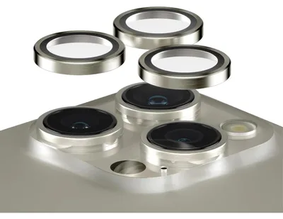Produktbild von PanzerGlass Hoops Natural Metal Lens Protector iP 15 Pro / Max