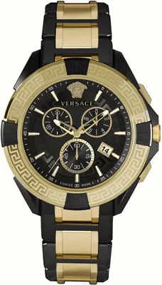 Produktbild von Versace VE5CA0723 Chrono Sporty schwarz gold Edelstahl Herren Uhr NEU