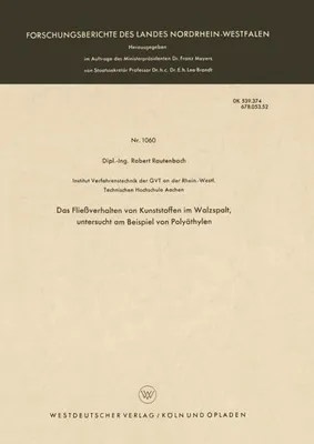 Obrázek produktu pro Das Fließverhalten von Kunststoffen im Walzspalt, untersucht am Beispiel von Polyäthylen