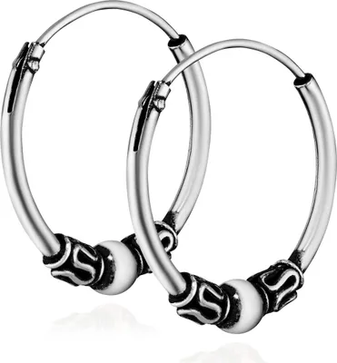 Produktbild von Paar 925 Sterling Silber Keltische Celtic Gothic Creolen 16mm 7241