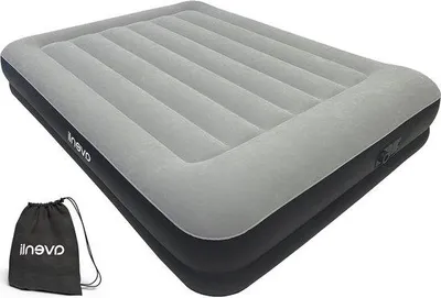 Obrázok produktu pre Samonafukovacia nafukovacia posteľ 203 x 152 x 36 cm - Pohodlná nočná a kempingová posteľ pre 2 osoby so zabudovanou pumpou