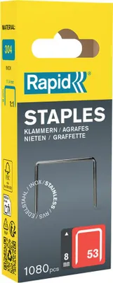 Obrázek produktu pro Rapid Tools 40109510 Rapid Feindrahtklammern Typ 53, 8 mm, Kleinpackung