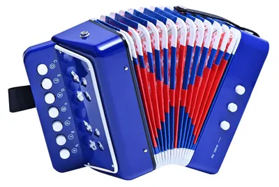 Produktbild von Kinderakkordeon Mini Akkordeon Handharmonika - 10 Tasten - Blau - Für Anfänger