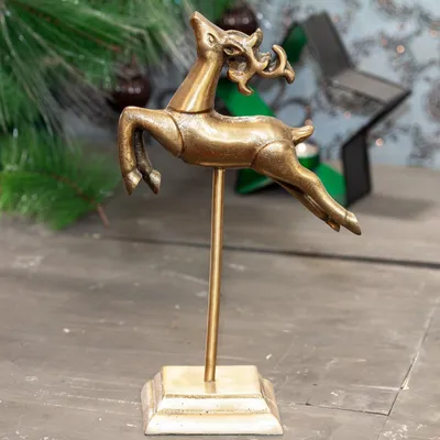 Produktbild von Rentier Figur, Gold, Gartenfigur, Aluminiumfigur, Tiere, Tierfiguren, Dekoration