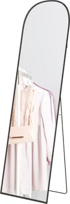 Produktbild von AIORBER Ganzkörperspiegel 169 x 49 cm Gewölbter Standspiegel mit bruchsicherem Glas und Alurahmen Wandspiegel zum Stehen oder Anlehnen Schwarz