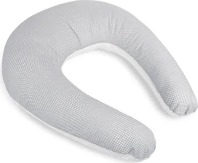Zdjęcie produktu dla Poduszka do karmienia z poszewką na zamek błyskawiczny – obwód 180 cm – szara, biała