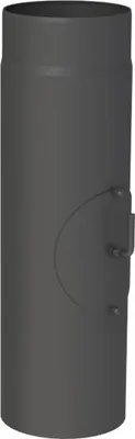 Produktbild von Ø 160 mm Ofenrohr 50 cm - mit Drosselklappe und Tür - schwarz