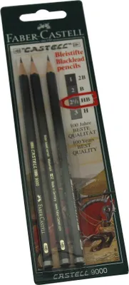 Produktbild von FABER-CASTELL Bleistift Castell 9000 HB 3 St in BK