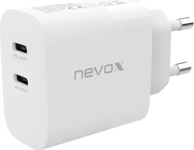 Produktbild von nevox 45W Dual USB-C PD-Ladegerät GaN weiß