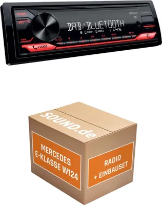 Produktbild von Autoradio Einbaupaket JVC KD-X282DBT passend für Mercedes E-Klasse W124 | Bluetooth: Telefonieren & Audiostreaming