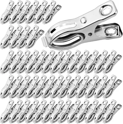 Produktbild von 50 Stück Gartenclips aus Edelstahl für Gewächshäuser und Outdoor-Anwendungen (5,6 x 1,3 cm)