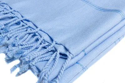 Produktbild von Unifarbe Blau Strandtuch Hamamtuch Saunatuch 100% Baumwolle 100x180