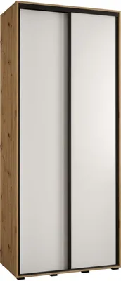 Produktbild von MEBLE KRYSPOL Cannes 1 Schrank mit 2 Schiebetüren - 205,2x100x45 cm - Artisan Weiß Schwarz