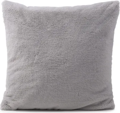 Produktbild von GÖZZE LaPit Kissen flauschiges langfloriges Dekokissen in Felloptik mit Synthetikfüllung Silber 60 x 60 cm