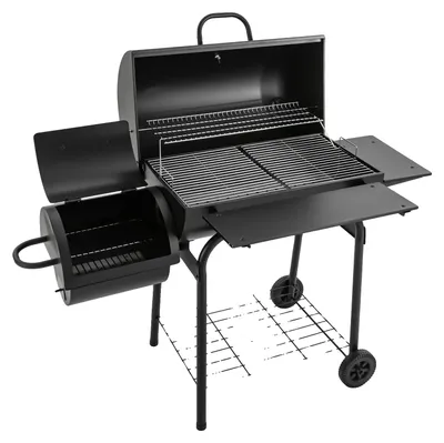 Zdjęcie produktu dla Grill węglowy, wolnostojący z pokrywą, przenośna konstrukcja, czarny