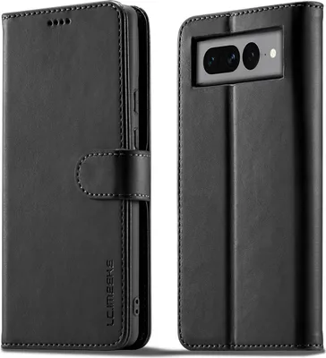 Image de Étui pour Google Pixel 7 Pro étui à rabat en cuir avec fermeture magnétique et support, étui de protection noir