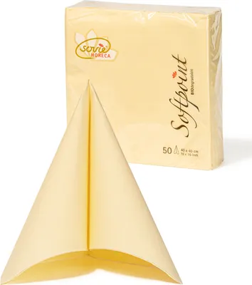 Produktbild von Sovie HORECA Serviette in Creme aus Softpoint 40 x 40 cm, 2-lagig, 50 Stück