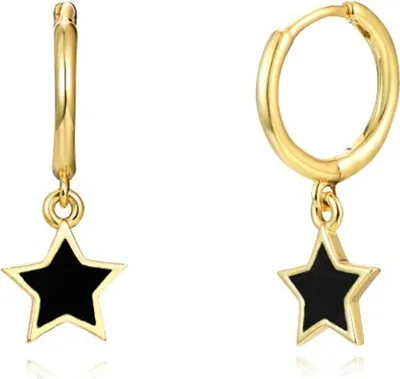 Produktbild von Elegante und stilvolle Ohrringe aus vergoldetem Chirurgenstahl, Hellgold, 1,2 cm x 2,2 cm