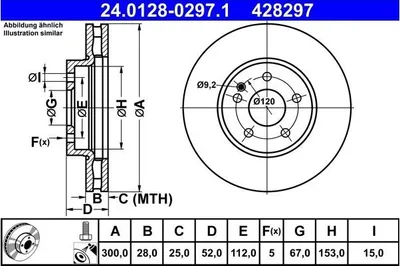 Image de Disque de frein ATE 24.0128-0297.1