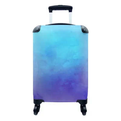Produktbild von MuchoWow® Koffer Handgepäck Trolley Rollkoffer Kleine Reisekoffer mit 4 Rollen - Aquarell - Blau - Abstrakt - Cabin Size < 55x40x23 cm & 55x40x20 cm - Fotokoffer - Kabinenkoffer - Boardgepäck - Reise-Box - Reisekoffer - Reisegepäck - Koffer mit Bild - Trolley für Kinder