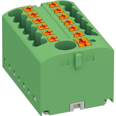 Produktbild von Verteilerblock Klemmen Verteilung Block Hutschiene für TH35 6/12x2,5 Grün