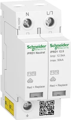 Produktbild von Schneider Electric Acti9 iPRD1, 230 V, 1P + N, Weiß, -25 - 60 °C, -40 - 80 °C, 5 - 95%