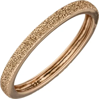 Produktbild von Gr. 64 Damen Ring schmal 925 Sterling Silber rotgold vergoldet mit Struktur