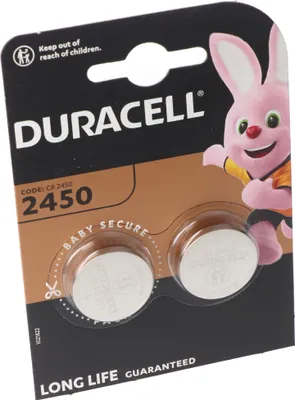 Produktbild von Duracell Batterie Lithium, Knopfzelle, CR2450, 3V Electronics, Retail Blister (2-Pack)