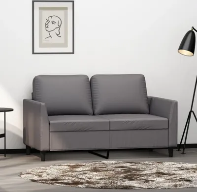 Produktbild von Cloris Designermöbel 2-Sitzer-Sofa Grau 120 cm Kunstleder 2024 Neu
