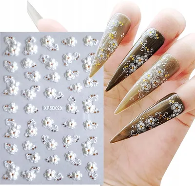Produktbild von 5D Nail Art Sticker mit Blumenmuster
