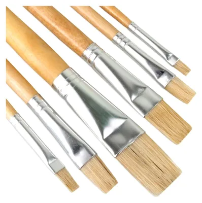 Produktbild von Flacher Borstenpinsel für präzises Malen und Lackieren (12 Stück | 6mm)