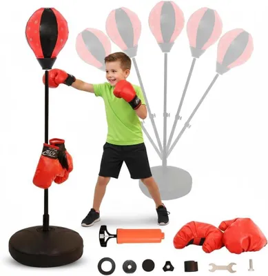 Obrázek produktu pro Výškově nastavitelný boxovací pytel pro děti Nafukovací samostatně stojící boxovací pytel Boxpartner Boxing Trainer Punching Bag 80-110 cm
