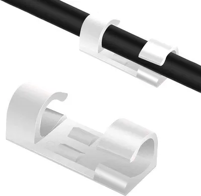 Produktbild von Famanu Kabelclips 20 Stück - Selbstklebende Kabelhalter für Büro und Zuhause (weiß)
