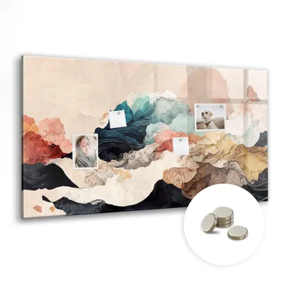 Produktbild von Dekorative Magnettafel 120x60 cm - Magnetwand - für Fotos, Karten und Notizen - Fotowand - Memoboard - Magnetpinnwand - Wanddekoration - Abstrakte Landschaft